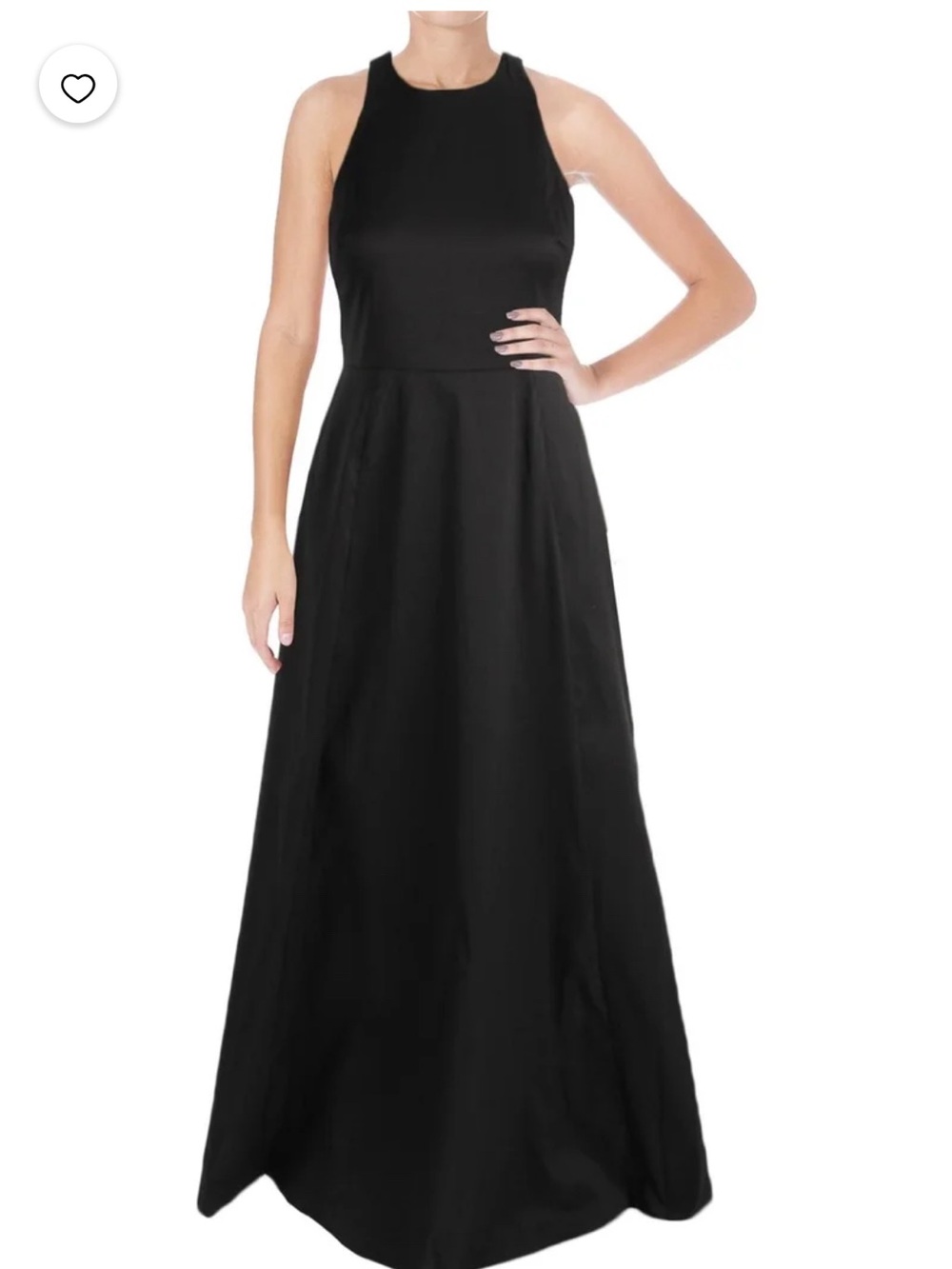 Vera Wang Black High-Neck A-Line Formal Gown